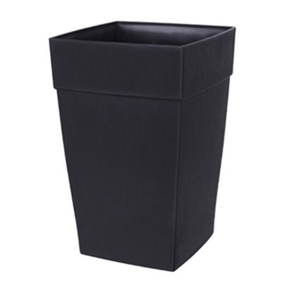 Harmony Self-Watering Planter Plastic Tall Square 8x8x12 Black