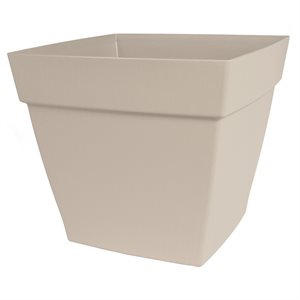 Harmony Self-Watering Planter Square 8in x 8in x 12in Plastic Mocha