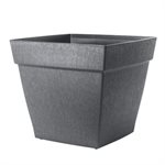 Harmony Self-Watering Planter Plastic Square 16x16x14 Slate