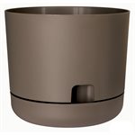 Oasis Self-Watering Pot With Saucer Cappuccino 10in