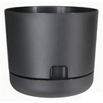 Oasis Self-Watering Pot With Saucer Black 12in