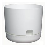 Oasis Self Watering Planter with Saucer Plastic 6in White