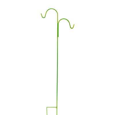 Garden Shepherd Hook Double Offset 84in Lime Green