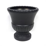 Planter Grecian Urn Plastic Round 15 Diam x 16in Black colour