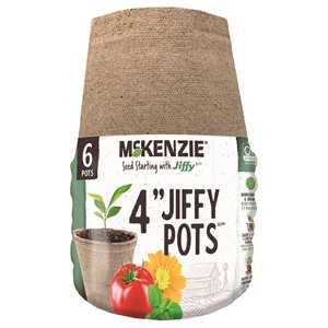 6PC Jiffy Peat Pots Round 4in
