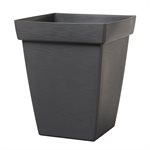 Bamboo Self-Watering Contemporary Planter Plastic Square 13in Slate