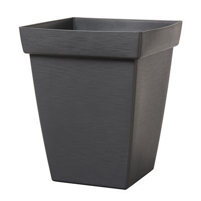 Bamboo Self-Watering Contemporary Planter Plastic Square 5in Slate