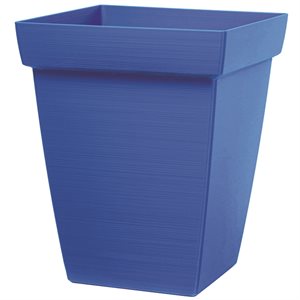 Bamboo Self-Watering Contemporary Planter Plastic Square 11in Blue