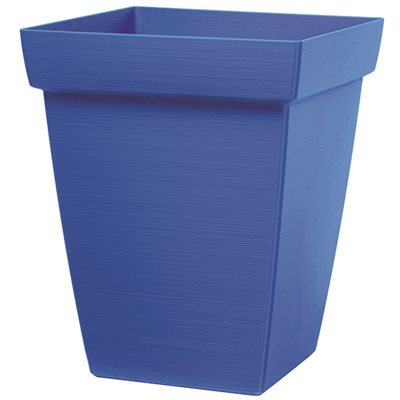 Bamboo Self-Watering Contemporary Planter Plastic Square 9in Blue