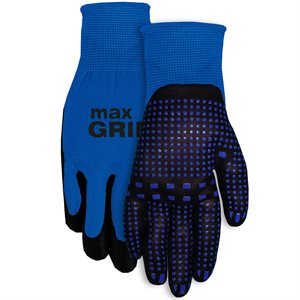 1Pair Gloves Work Unisex Max Grip Chemical Resistant Size: L / XL Nitrile Palm Blue