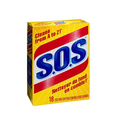 S.O.S Steel Wool Cleaning Pads with Soap 18pc