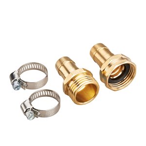 Brass Hose Repair Coupling Male & Female 5 / 8in W / Clamps