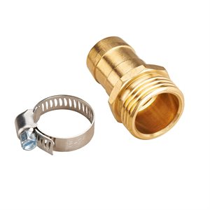 Brass Hose Repair Coupling Male 3 / 4in W / Clamp
