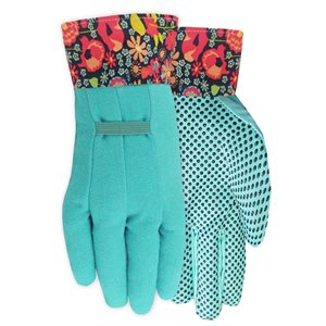 1 Pair Ladies Canvas Glove with Dots on Palm