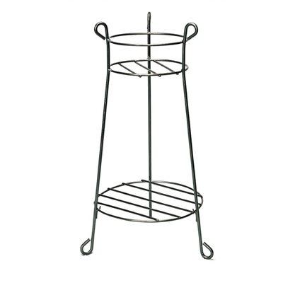 Plant Stand Wire Round 2-tier 30x10in Black