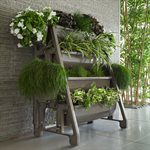Vertical Planter Modular 4-Tier with 2 Side Planters Plastic Stone