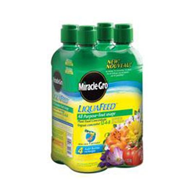 Engrais Pour Plantes Concentre Tout Usage Miracle-Gro Liquafeed 12-4-8 Emballage De 4 Recharges