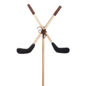 Wooden Crossed Hockey Sticks Stake 14in x 18in