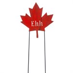 Wooden EHH Maple Leaf Stake 11.8 x 12.4" Red