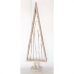 Wooden Hand Painted Tree With Twigs & B / O Lights 55" White