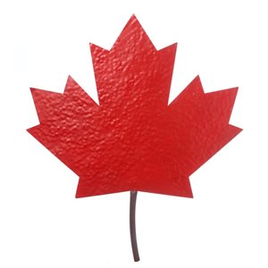 Wall Mount Decorative Metal Red Maple Leaf 33"