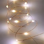 60 guirlandes de cuivre argentées LED blanc chaud; minuterie
