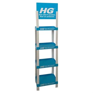 HG 4-Shelf Empty Display Stand with Bilingual Header 13.5in wide