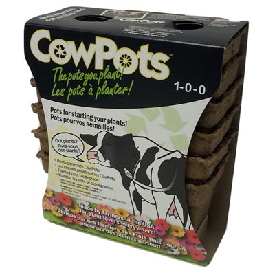 Cowpots Seed Starting Pots 3in Square 12Pk